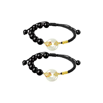 Yi Mingju Bracelets Pale Greenish White Jade Unisex