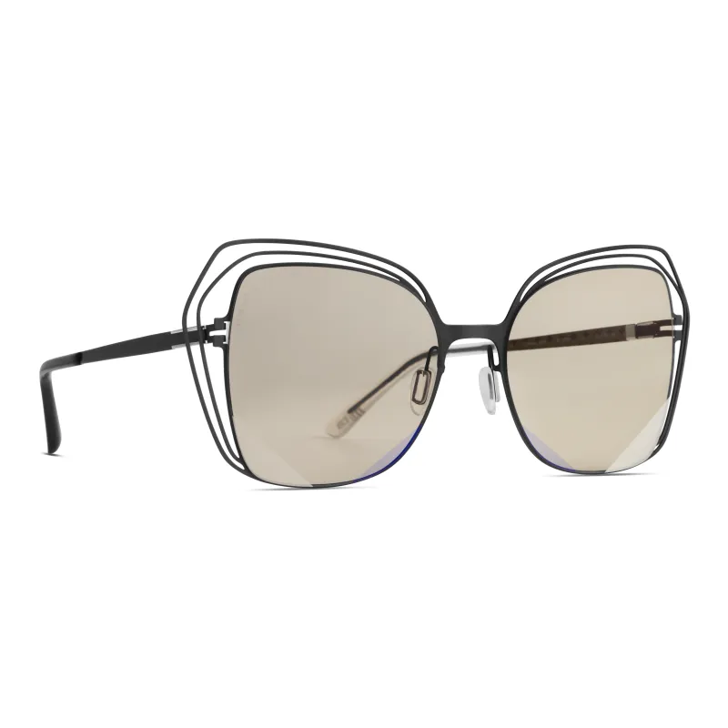 Mita Stainless Steel Irregular Shape Sunglasses Women's-4