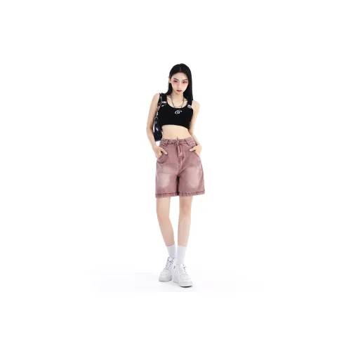 ABCMININ Denim Shorts Women's Light Purple