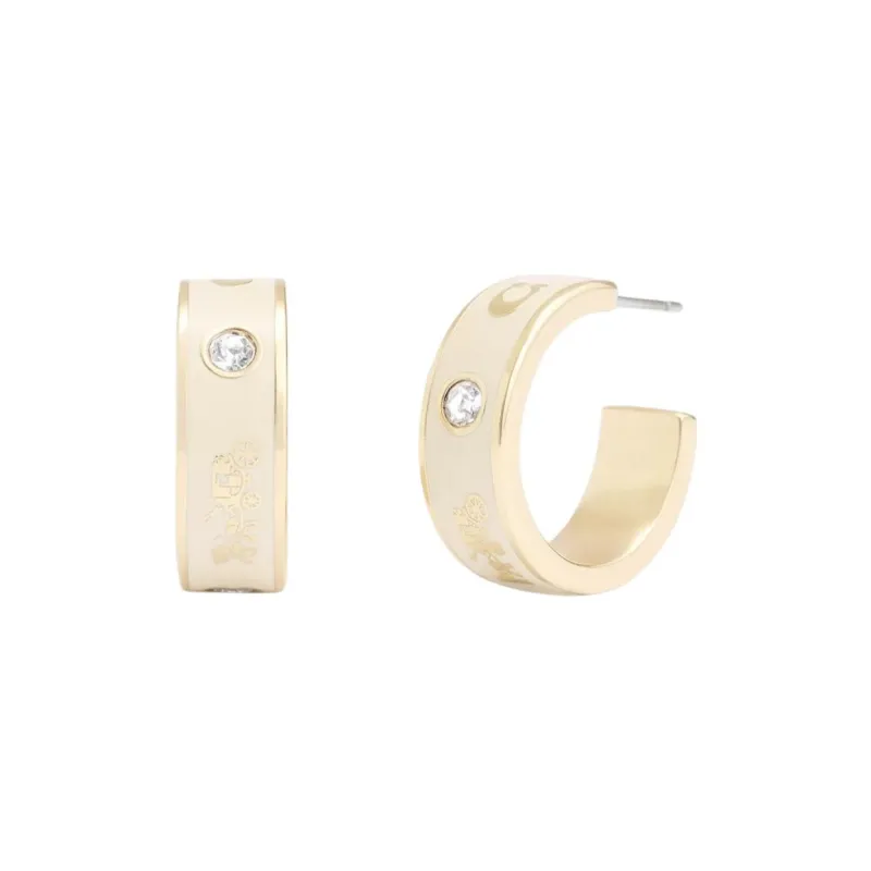 COACH Brass Plated, Enamel Stud Earrings Women's Gold-0