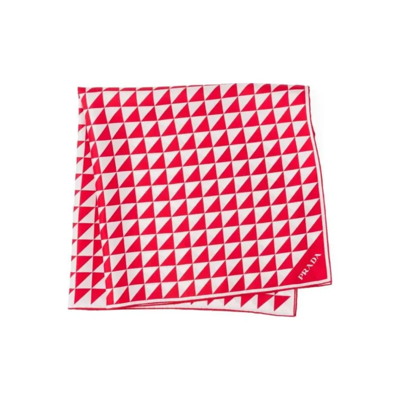 PRADA Logo print Silk Twill Scarf-0