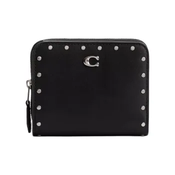COACH Billfold Wallet Glove Tanning Wallet Mini Women's Black