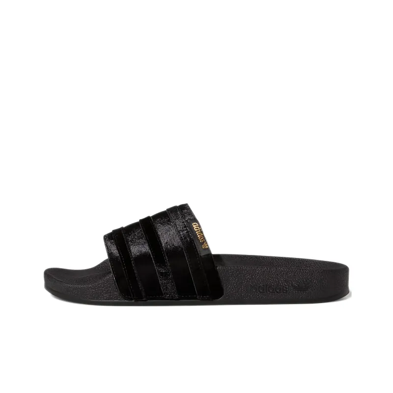 Adidas Adilette Slide 'Black Gold Metallic' Women's-0