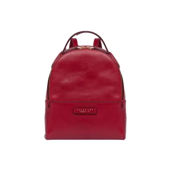 THE BRIDGE Grained Tuscany Leather Backpack Women's Red