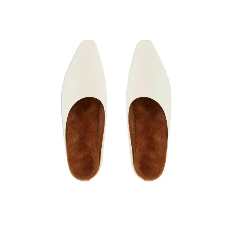 NEOUS Closed Toe Slippers 3cm Women's White-3