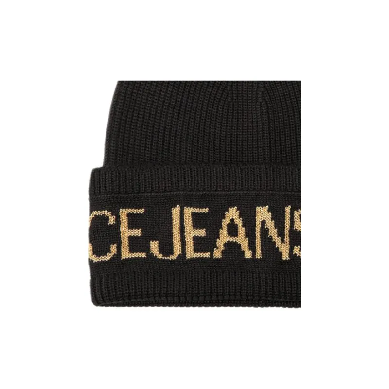 VERSACE Logo print Ribbed knit Beanie-2