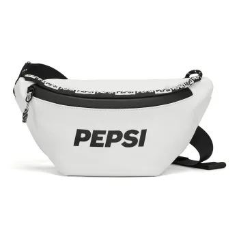 Pepsi Water Resistant Pu Shoulder Bag Crossbody Bag Fanny Pack Sling Bags Regular Unisex Black/White