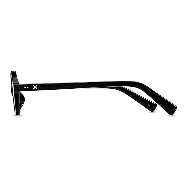 LOHO Plate Frame Oval Travel Photography Bookworm Sunglasses Trendy Slim Frame Unisex Tortoiseshell Black-2