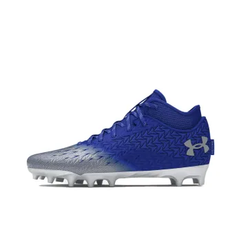Under Armour AG Rubber Short Studs Anti Slip Wear Resistant Soccer Shoes Men's Blue Silver