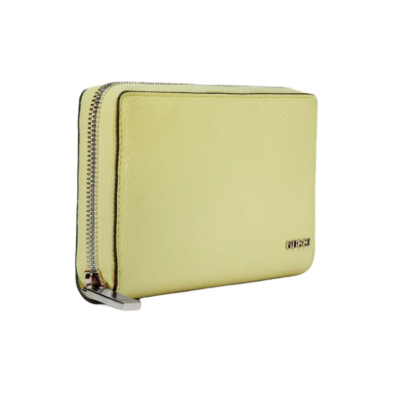 GUCCI Leather Long Wallets Men's Lime Green-1