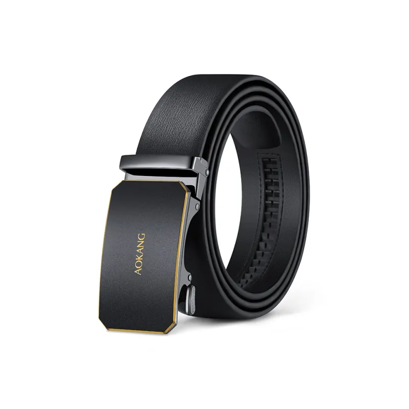 AOKANG Genuine Cow Leather Belts Men's Width 3.5CM-4