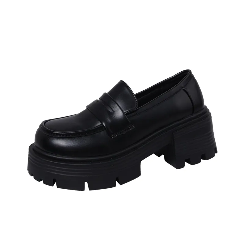 SHUXI Loafers Women's Black Glossy/Black Matte-5