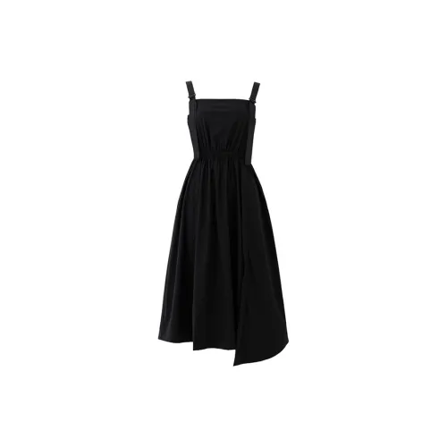 SOON FLOWER Summer Slip Dresses Women's Black