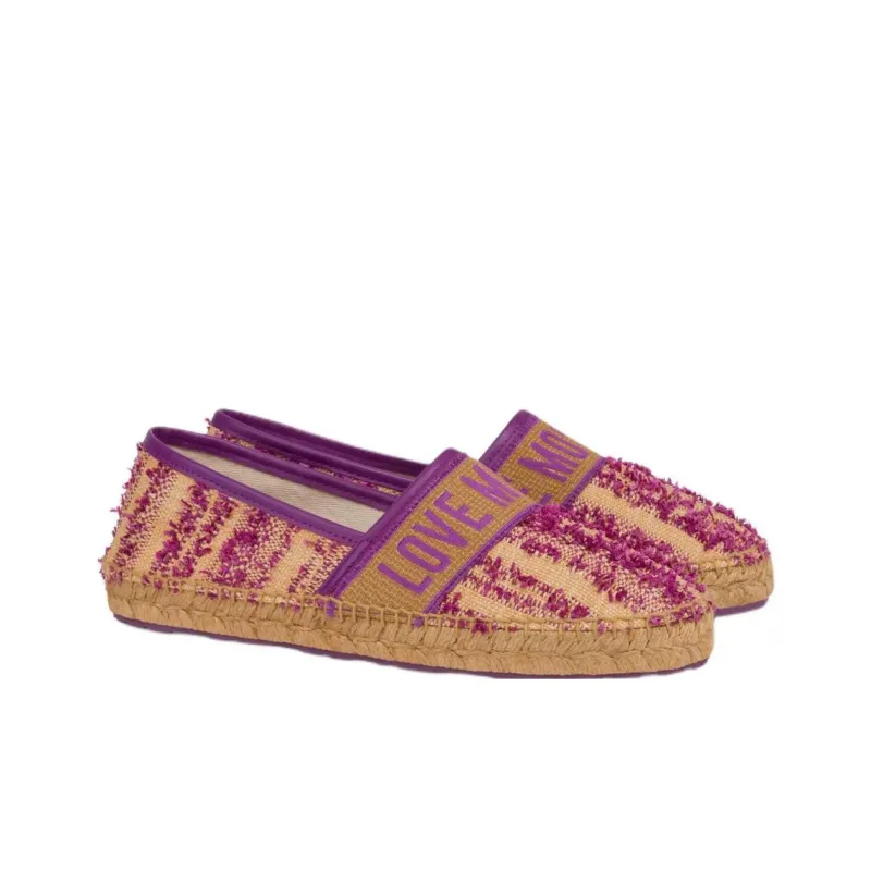MOSCHINO Logo Band Espadrilles Women's Purple-1