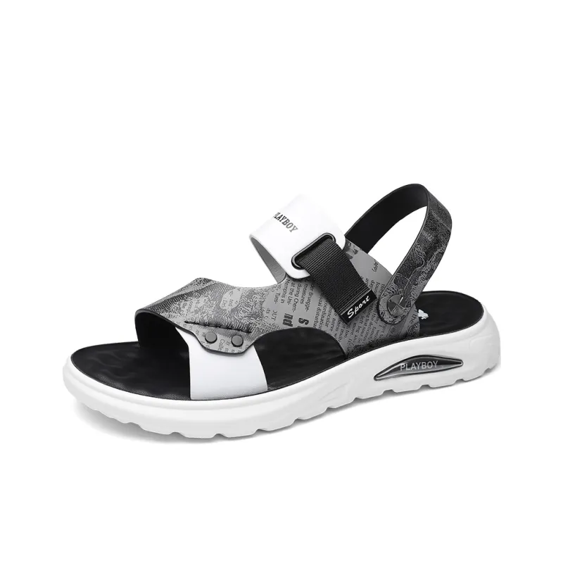Playboy Beach Sandals Men's White-0