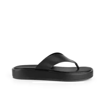 INJOYLIFE Rubber Sole Slip Resistant Flip Flops Women's Black