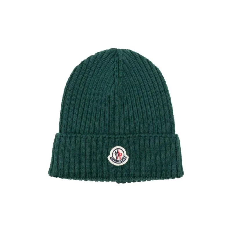 Moncler Logo Patch Knitted Beanie-0