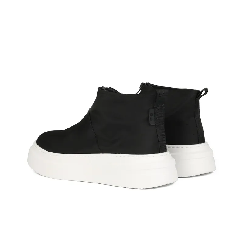 Thai Points Durable Lightweight And Breathable Mid Top Casual Shoes Men's Black-4