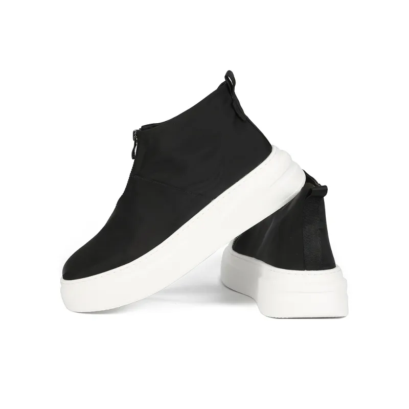 Thai Points Durable Lightweight And Breathable Mid Top Casual Shoes Men's Black-3