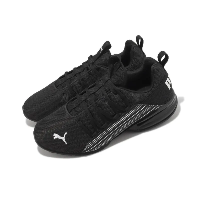 PUMA Axelion Linear Lines Slip Resistant Low Top Training Shoes Men's Black-2