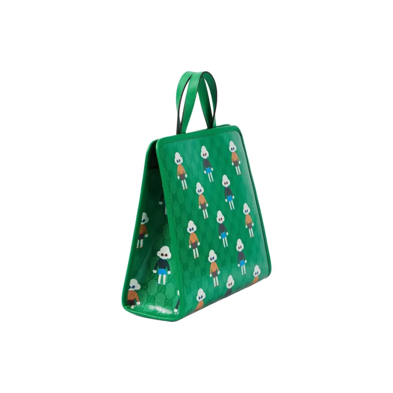 GUCCI Crystal Canvas Canvas Bag Tote Bag Shopping Bag Handbag Kids' Green-1