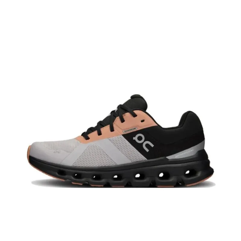 On Cloudrunner Cushioned Anti Slip Wear Resistant And Water Resistant Low Top Running Shoes Women's Black-0