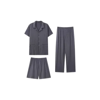 MIIOW Pajama Set Men's 3-Piece Set Dark Gray