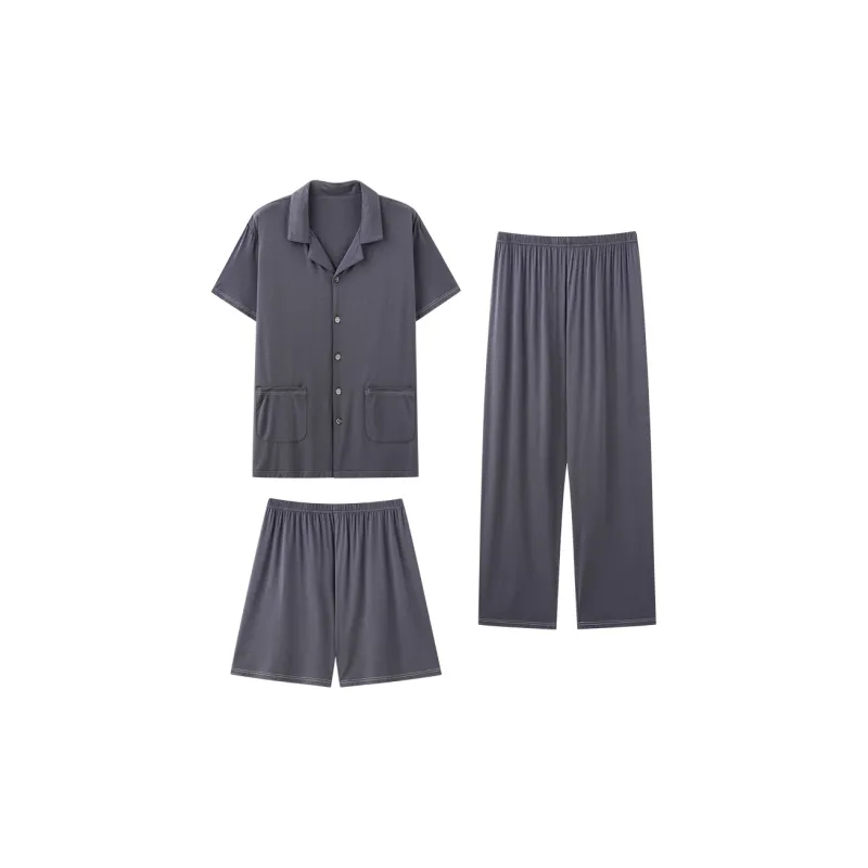 MIIOW Pajama Set Men's 3 Piece Set Dark Gray-0
