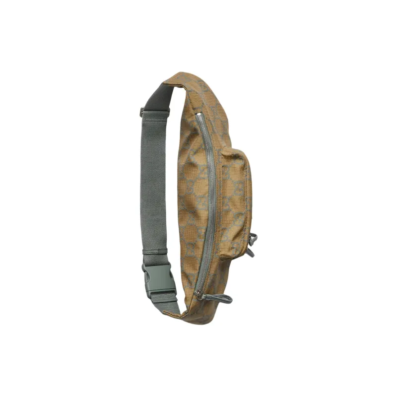 GUCCI Recycled Polyester Fanny Pack Large Size Men's Mustard Yellow/Green-5