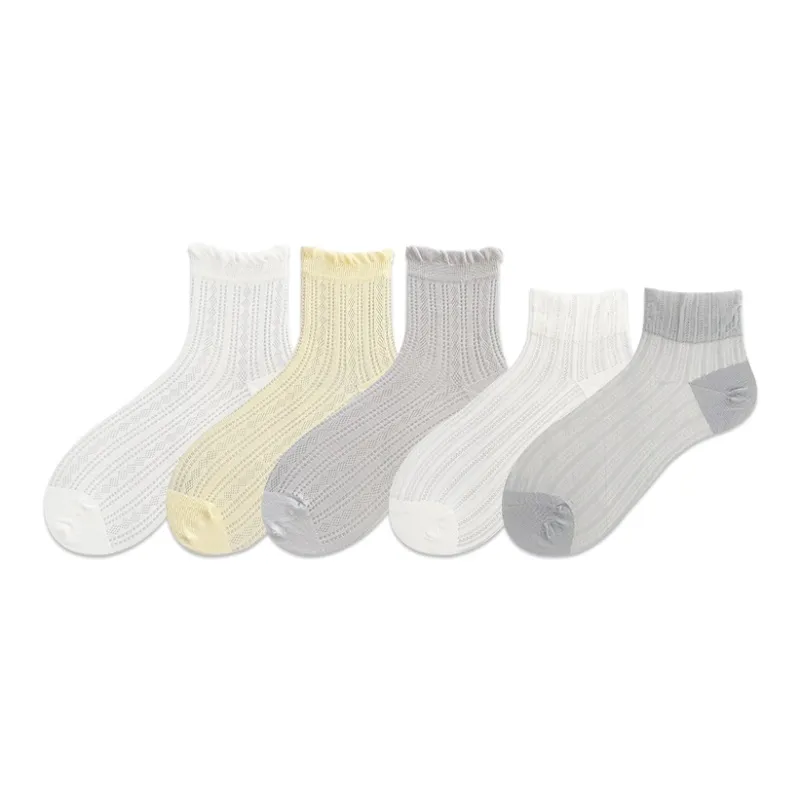 COTTON CHEESE Mid Calf Socks Women's 5 Pack-6