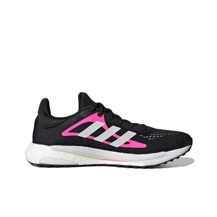Adidas Solar Glide Anti-Slip And Wear-Resistant Breathable Low-Top Running Shoes Women's Black Pink Silver-1