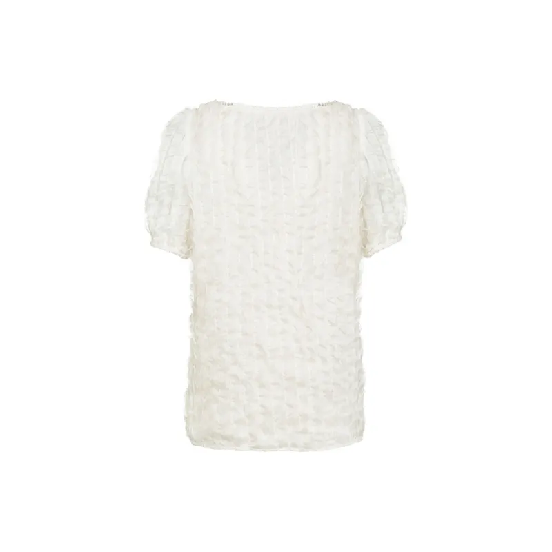 MeetMetro Chiffon Shirts Women's Apricot-1