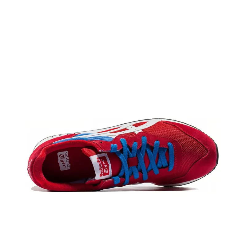 Onitsuka Tiger Cushioned Slip Resistant Abrasion Resistant Low Top Running Shoes Unisex Red Blue-2