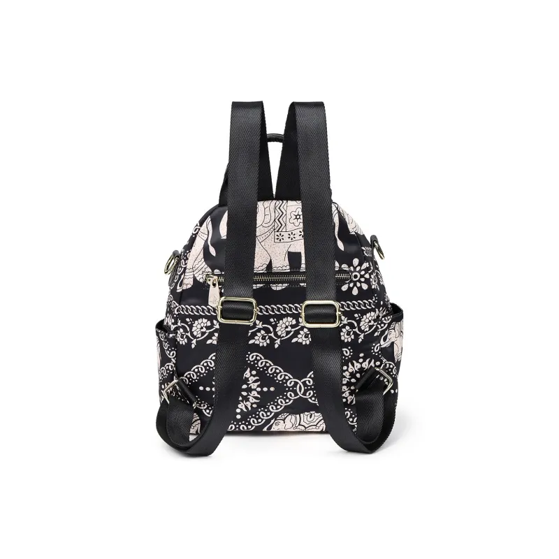 SANTA BARBARA POLO & RACQUET CLUB Fabric Cow Leather Patchwork Backpack Regular Women's-3