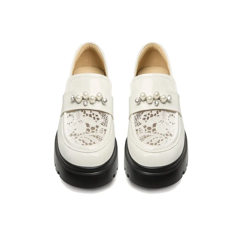 Lily Wei Loafers 6.5cm Women's White-4