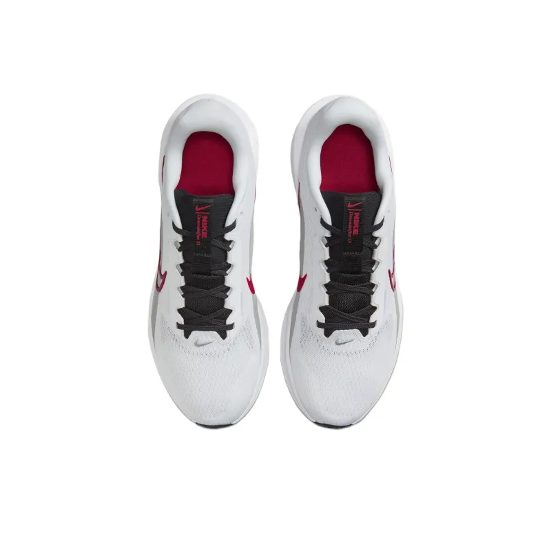Nike Downshifter 13 White Light Smoke Grey Black Fire Red-3