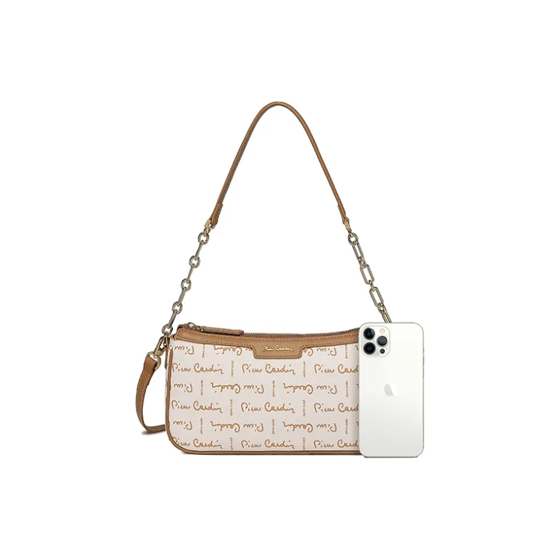 PIERRE CARDIN Polyvinyl Chloride Handbag, Shoulder Bag, Crossbody Bag Regular Women's Beige-1