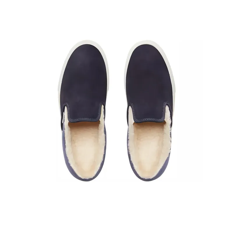 Vans Suede And Sherpa Classic Slip On 'Blue White'-3