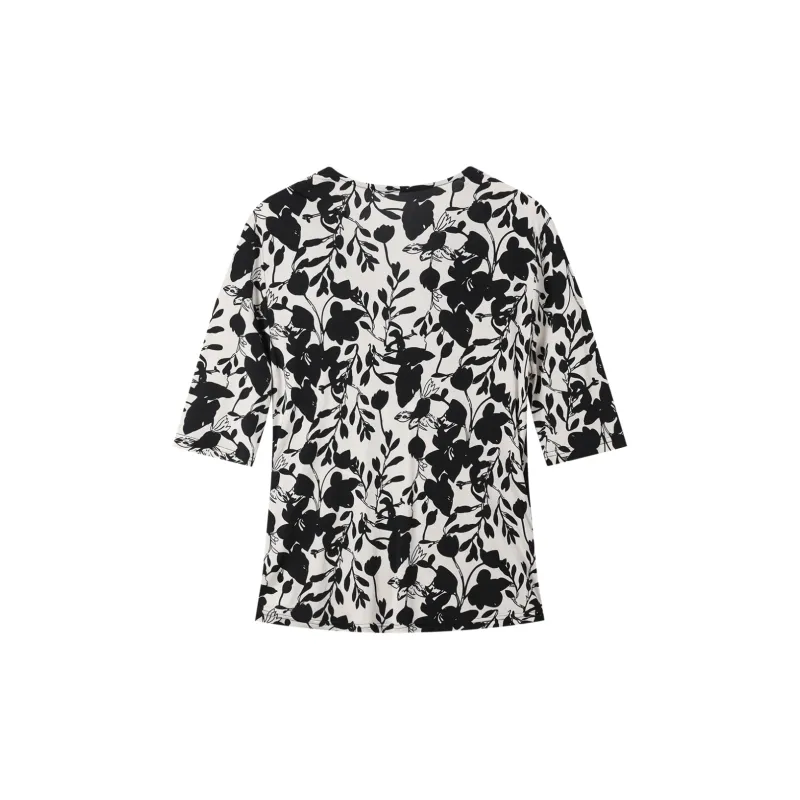 H YXIANG T Shirt Women's Black White-1