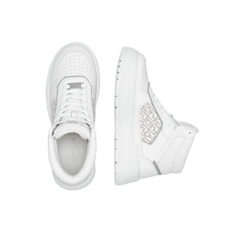 DEGAIA High-Top Skateboard Shoes Men's Raw White Light Gray-3