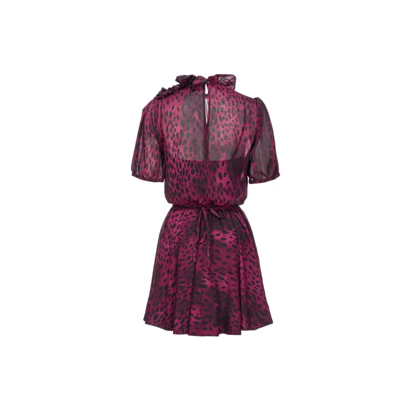 PINKO Bayonne Puff Sleeved Cheetah Printed Dress-1