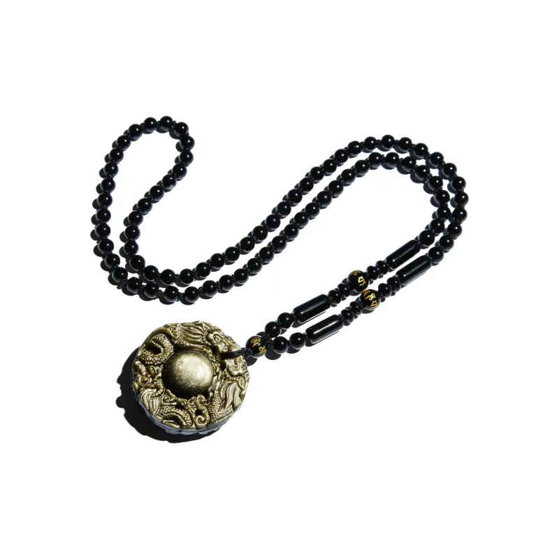 Yi Mingju Obsidian Jade Pendants Unisex-6