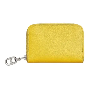 HERMES Evercolor Calfskin Card Holder Women's 9O Jaune De Naples Naples Yellow
