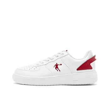 QIAODAN Skateboard Shoes Men Low Top Jordan White Iron Red