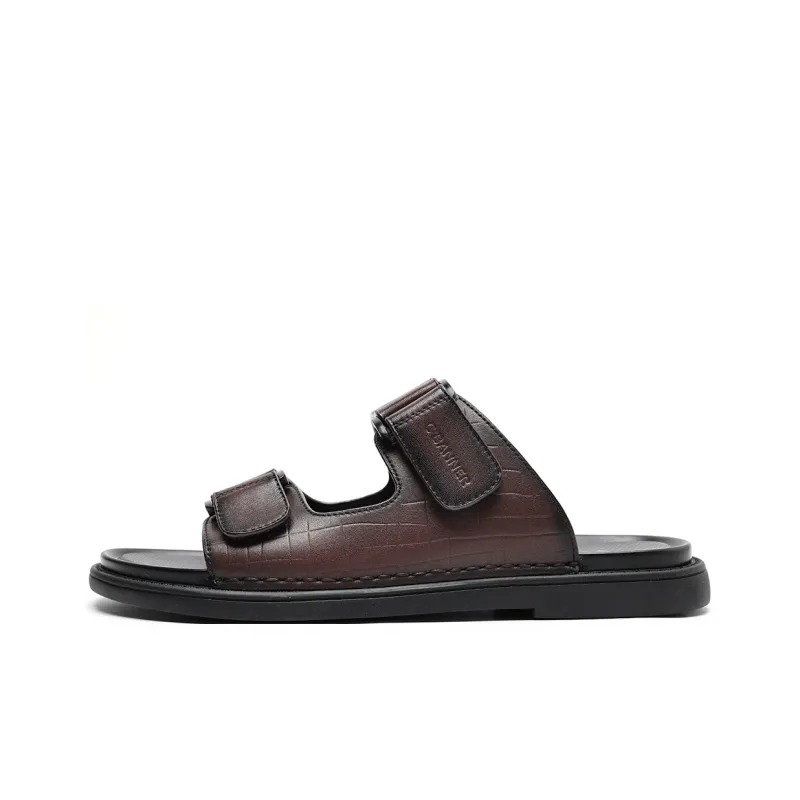C°BANNER Rubber Sole Odor Resistant Slide Slippers Men's Brown-0