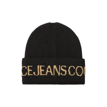 VERSACE Logo-print Ribbed-knit Beanie