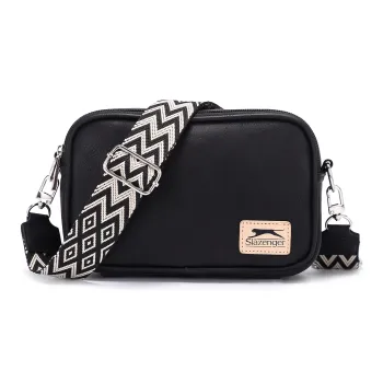 Slazenger Soft Leather Camera Bags Crossbody Bags Regular Unisex Black