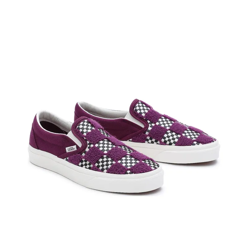 Vans Slip-on Chaussures Tufted Warm Cushioning Low-Top Skateboard Shoes Women's Purple-2