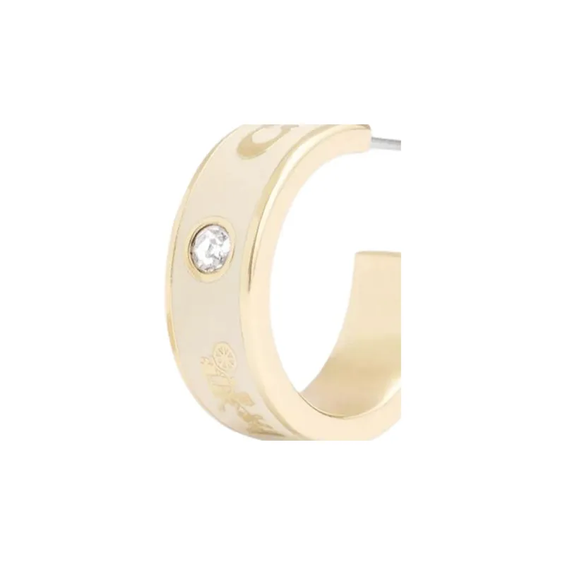 COACH Brass Plated, Enamel Stud Earrings Women's Gold-1