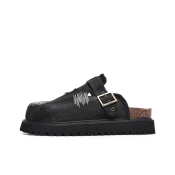 Angelmi Abrasion Resistant Slip Resistant Wrap toe Slippers Unisex Denim Black